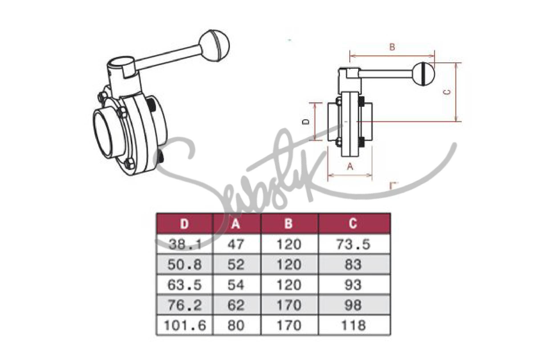 SANITARY MANUAL BUTTERFLY VALVE - Image 3