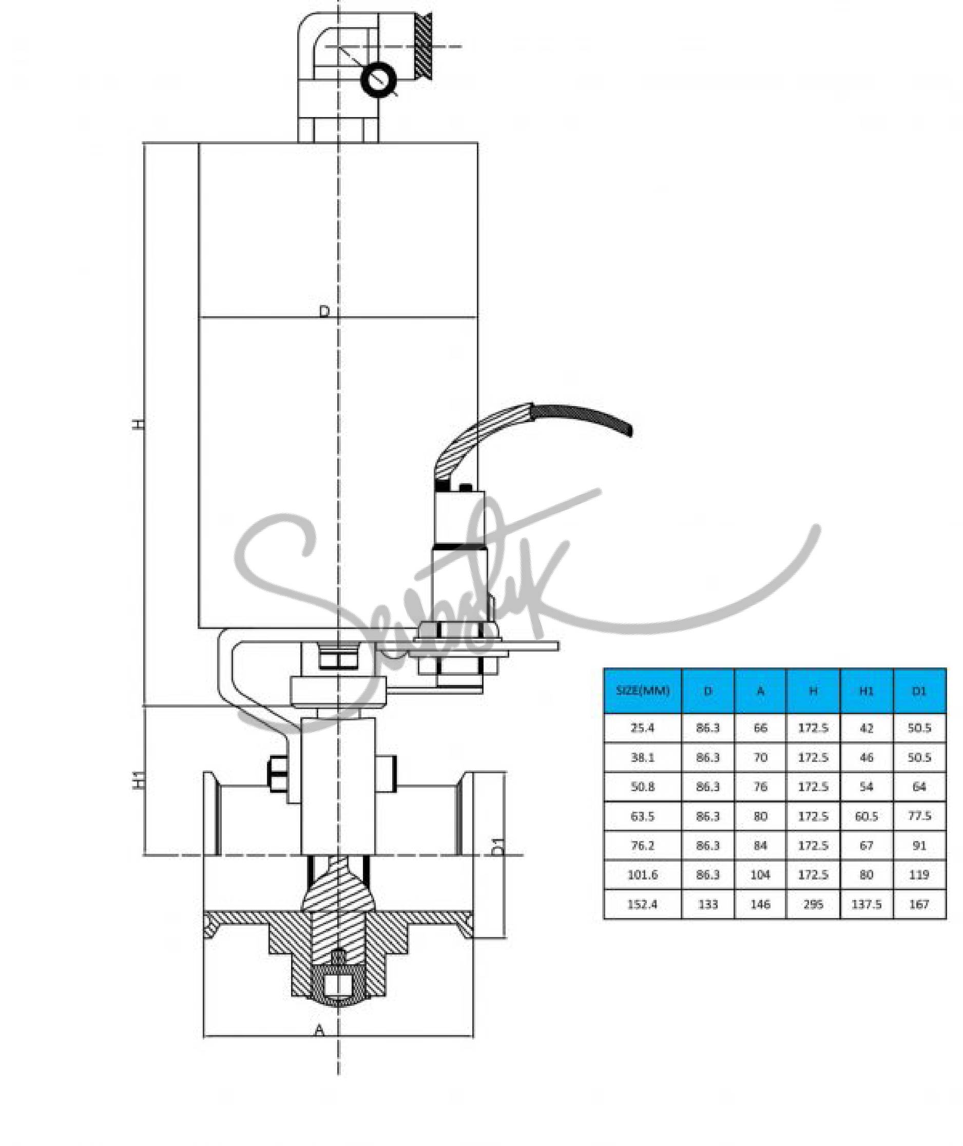 SANITARY PNEUMATIC BUTTERFLY VALVE - Image 3